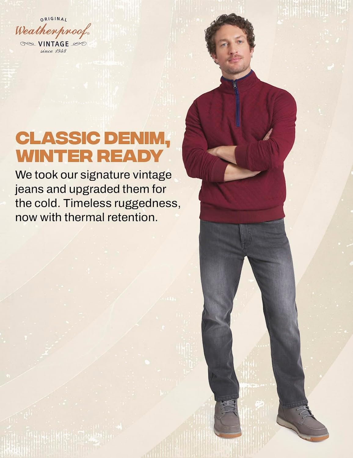 Weatherproof Vintage Fleece Lined Jeans Men - Regular Fit | Soft & Warm, Cold Weather Insulated Fleece Winter Pants for Men - Image 9