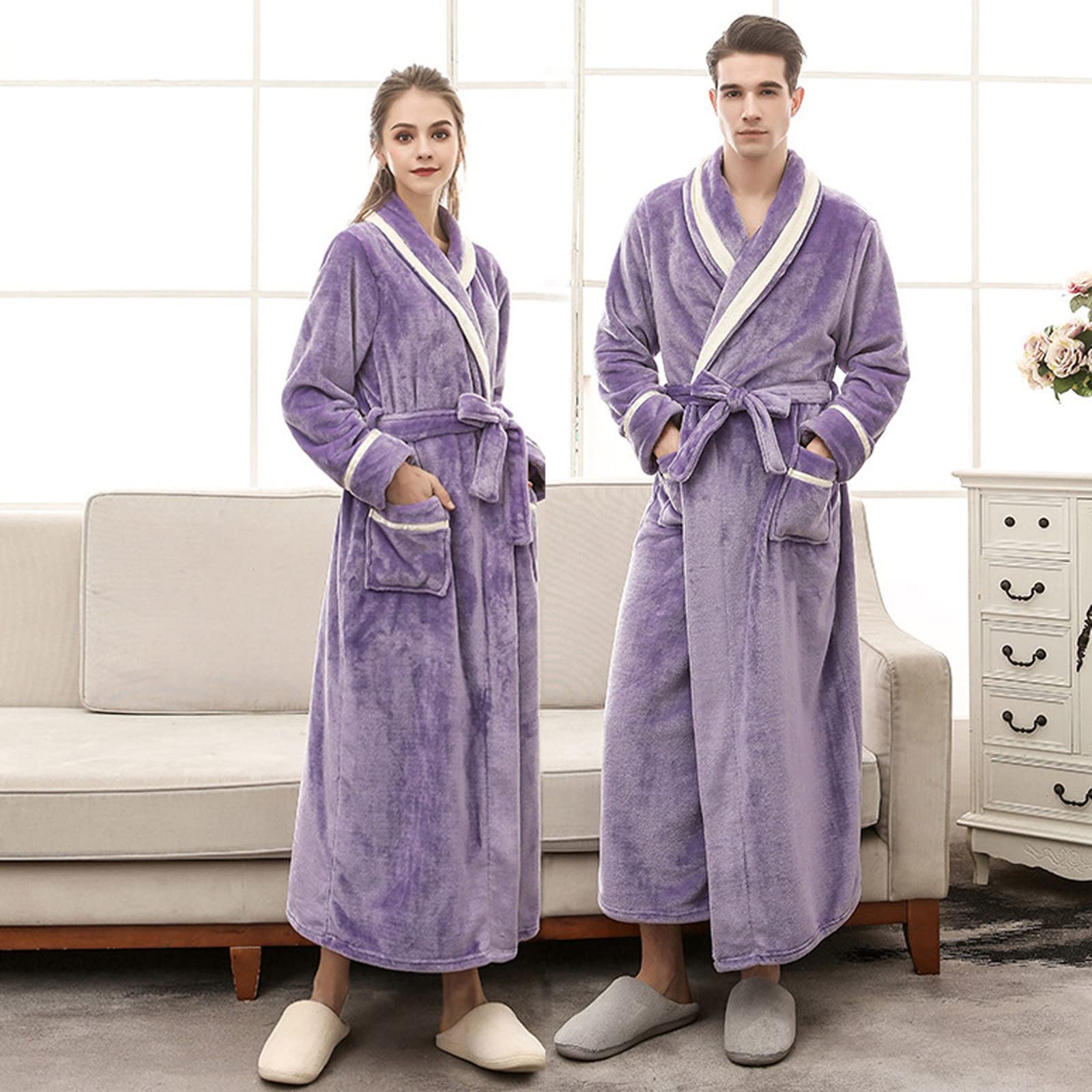 Peignoir long et moelleux pour femme - Peignoir pour homme - XXXL - Sans