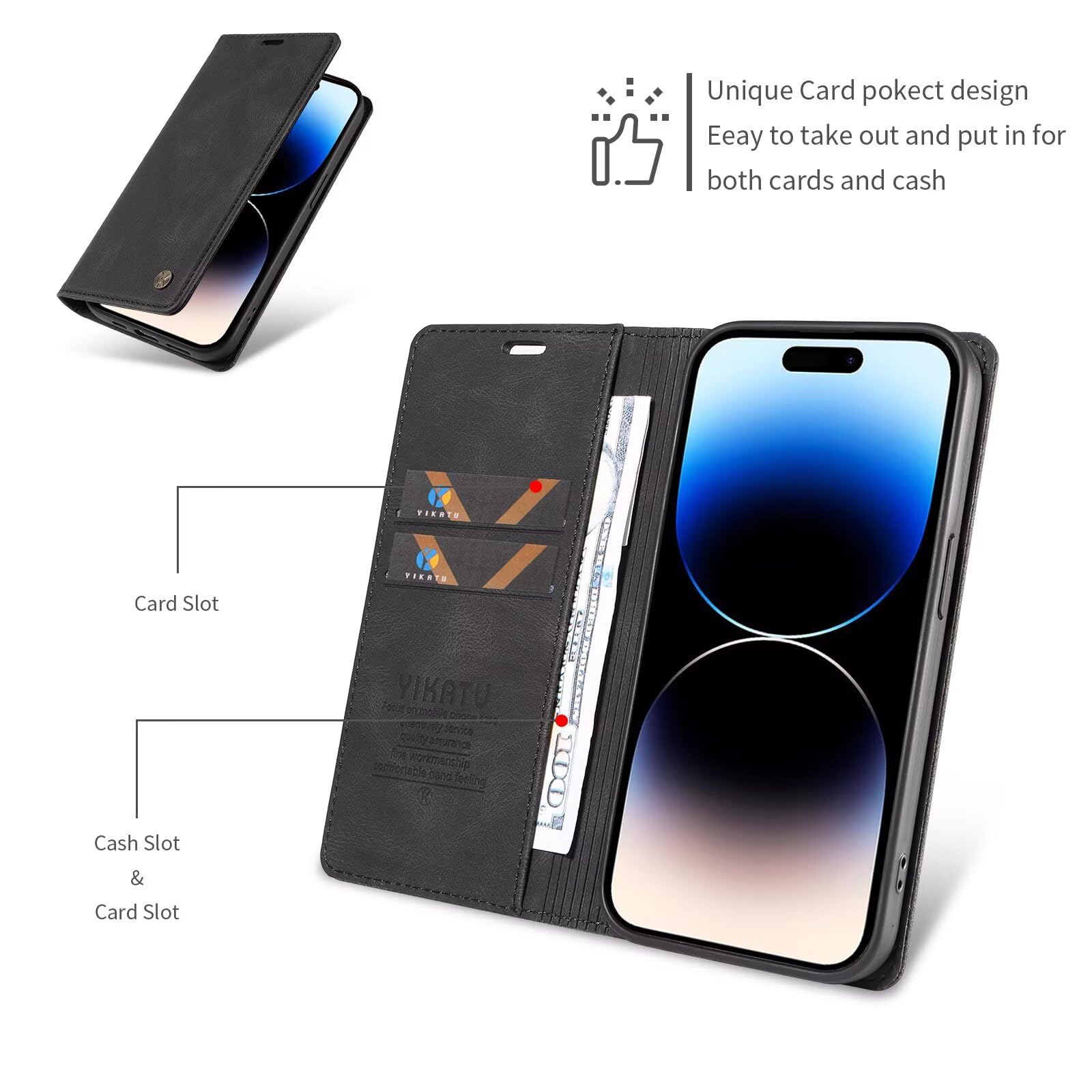 HAOYE Cover Portafoglio In Pelle PU Per Nokia G42, Rossa, Con Slot Per Carte E Supporto Integrato - 4