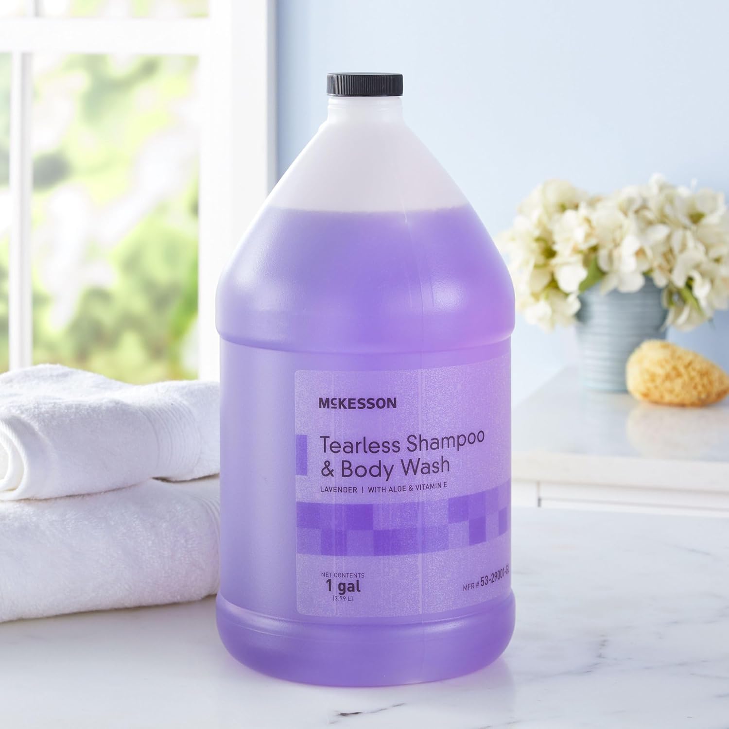 McKesson Shampoo and Body Wash with Aloe & Vitamin E, 1 Gallon [Pack of 1] Bulk, Refill, Tearless, Lavender - Image 7