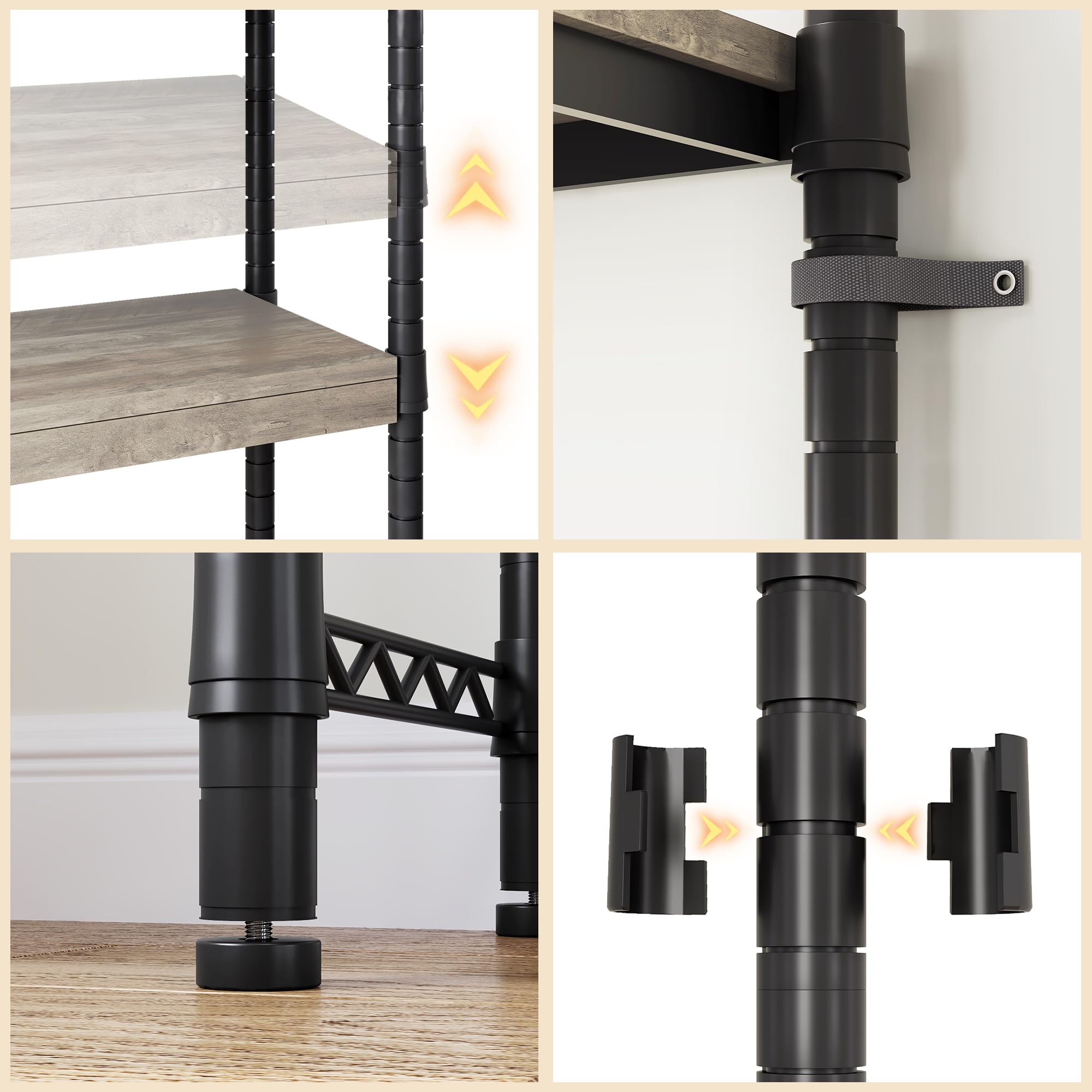 Garvee Estante De Almacenamiento De Lavadora, sobre La Lavadora y Secadora, Estantes De Madera Que Ahorran Espacio con Altura Ajustable para Baño, Lavandería y Balcón, 79x30x188 cm