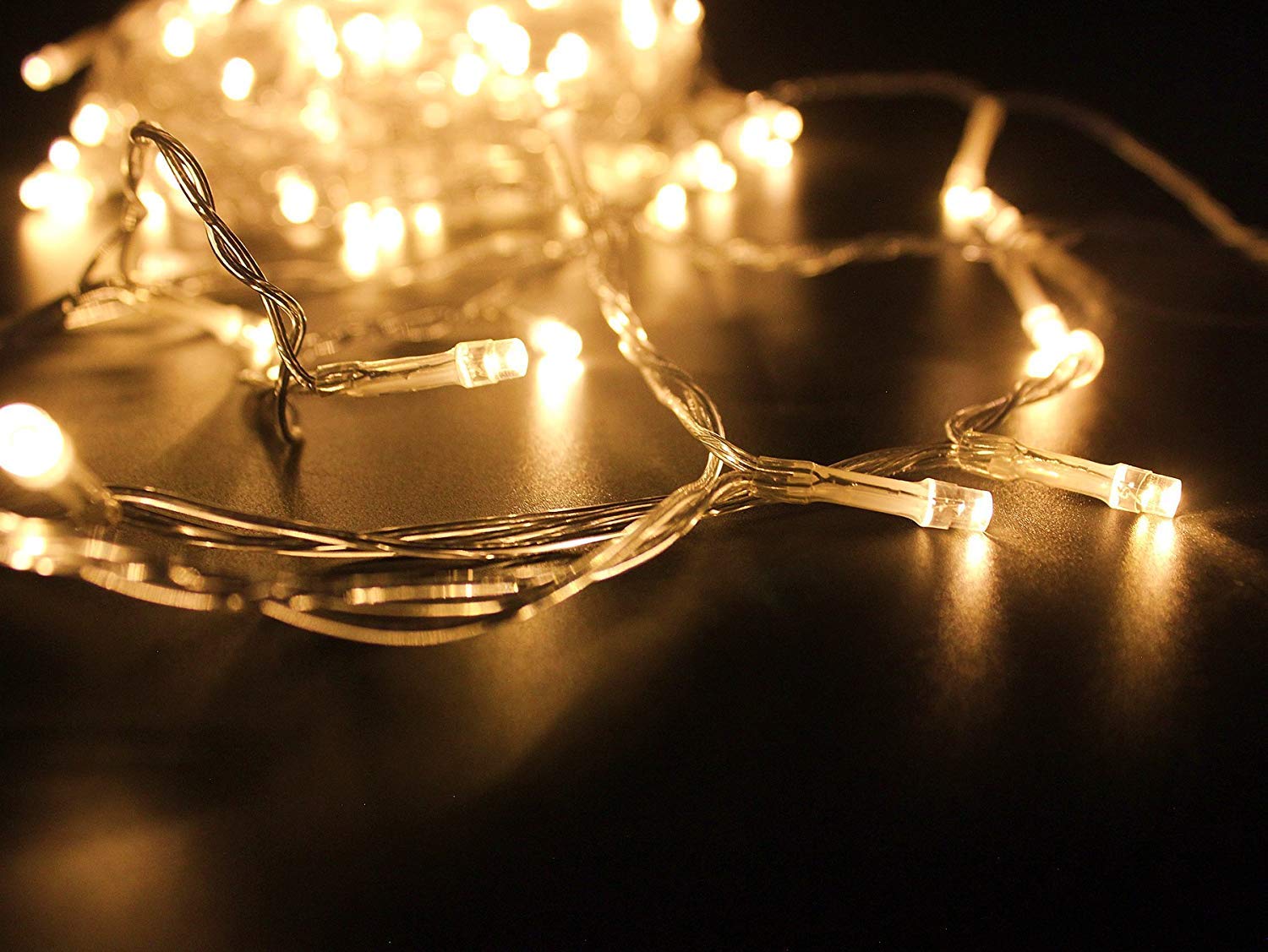 YOSION 500 luci LED a batteria, 8 modalità, funzione timer, antipioggia, per Natale, giardino, feste, matrimoni, decorazione (bianco caldo, 500 LED)