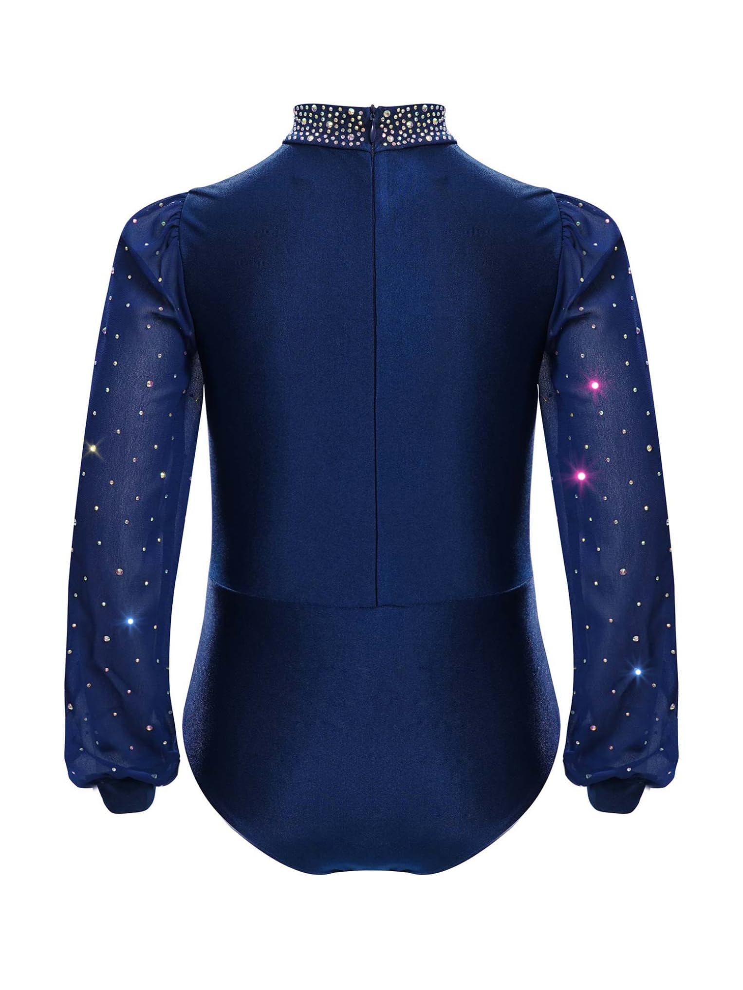 Oyolan Garçon Justaucorps Danse Ballet Manches Longues Strass Tenue Patinage Artistique Leotard Gymnastique Compétition