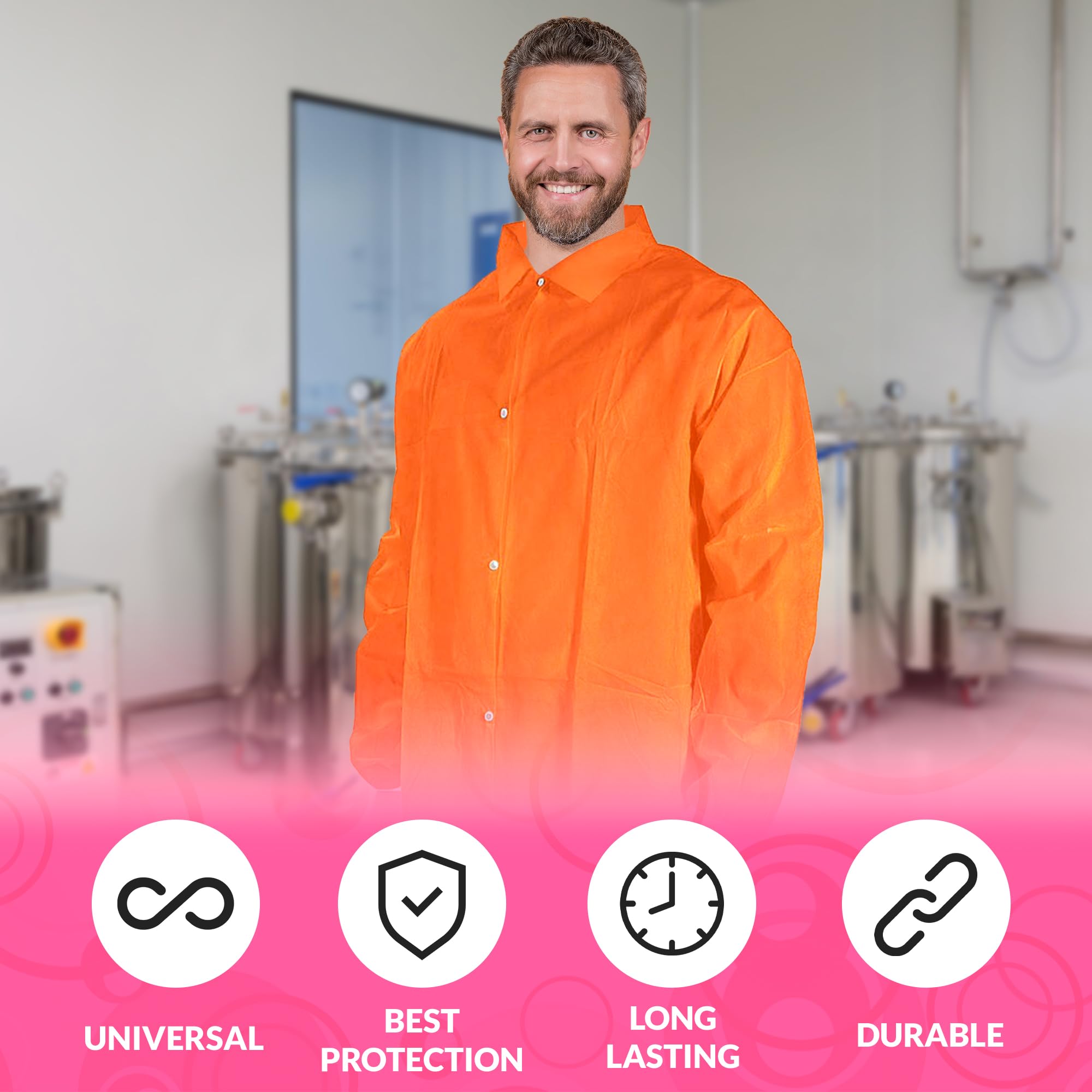 Amazon.com: ABC Orange Disposable Lab Jackets for Adults, Medium 