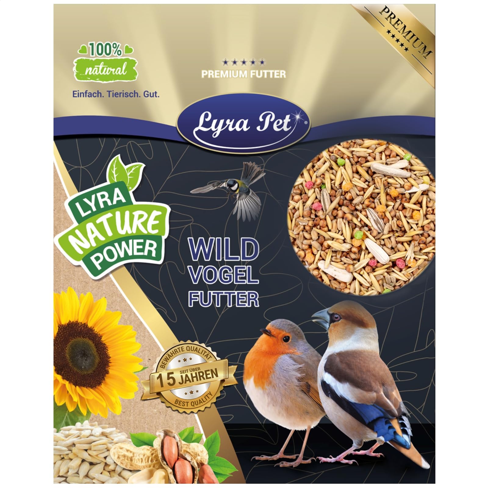 Lyra Pet® 25 kg Streufutter für Wildvögel Vogelfutter Mischung Mischfutter | Wildvogelfutter ganzjährig - Aus Getreide & Samen - Ideal für Vogelhäuser & Futterspender - Abwechslungsreich & fetthaltig