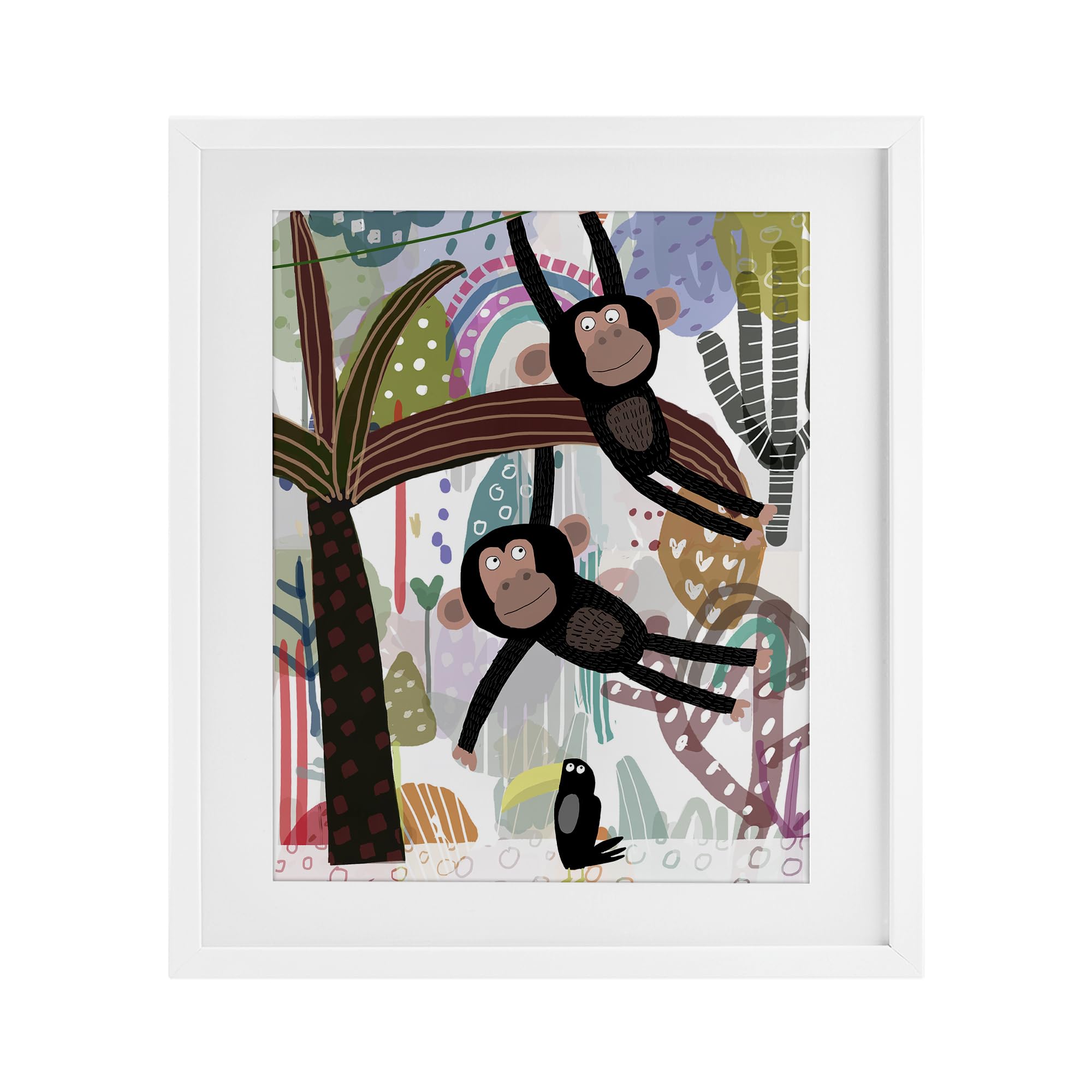 Amazon.com: Exotic Monkey Toucan Jungle, 13 x 16 Inch Framed Print