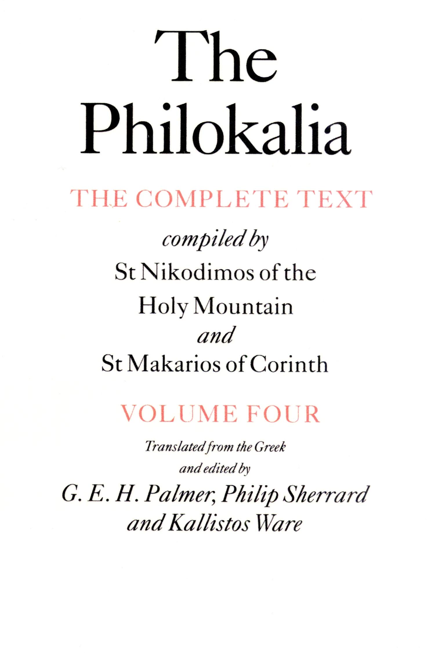 The Philokalia Vol 4 by G.E.H. Palmer, Kallistos Timothy Ware... - 9780571193820