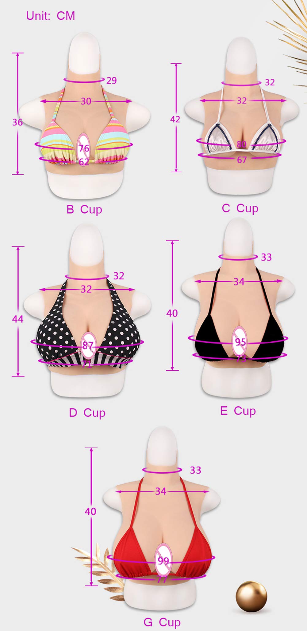Plato de Mama de Silicona Pechos Falsos Realistas Pechos Falsos de Mama Artificial para Travesti Paciente de Mastectomía Cosplay de Mujeres Trans