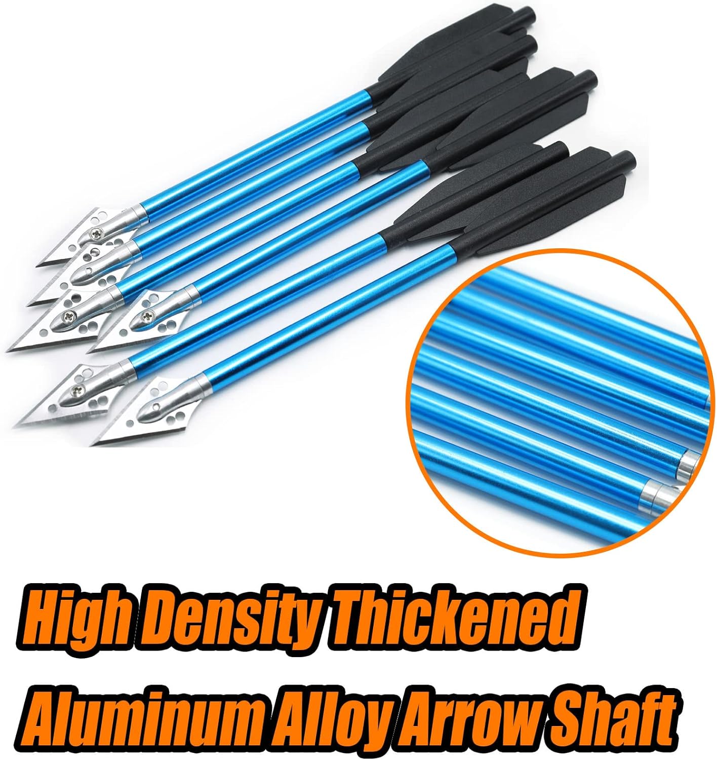 6.7" Aluminum Crossbow Bolts 5 Bright Colors, Replaceable Tips for 50-60 lb Crossbows - Target Practice & Small Game Hunting, Adult Use