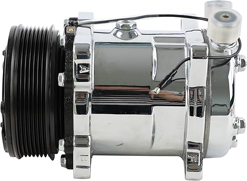 Miniatura 6 de ACTECmax Compresor universal del AC con el embrague negro PV7 SD 508 estilo 5H14 R134A Chrome Serpentine Belt