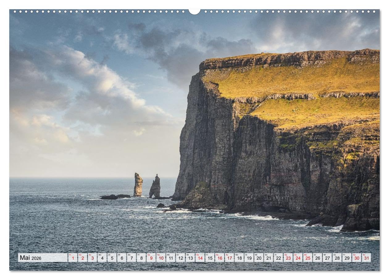 Färöer - Faszinierende Inseln im Norden Europas (Wandkalender 2026 DIN A2 quer), CALVENDO Monatskalender: Zwischen Himmel und Atlantik liegen die Färöerinseln, geprägt von wilder Schönheit.