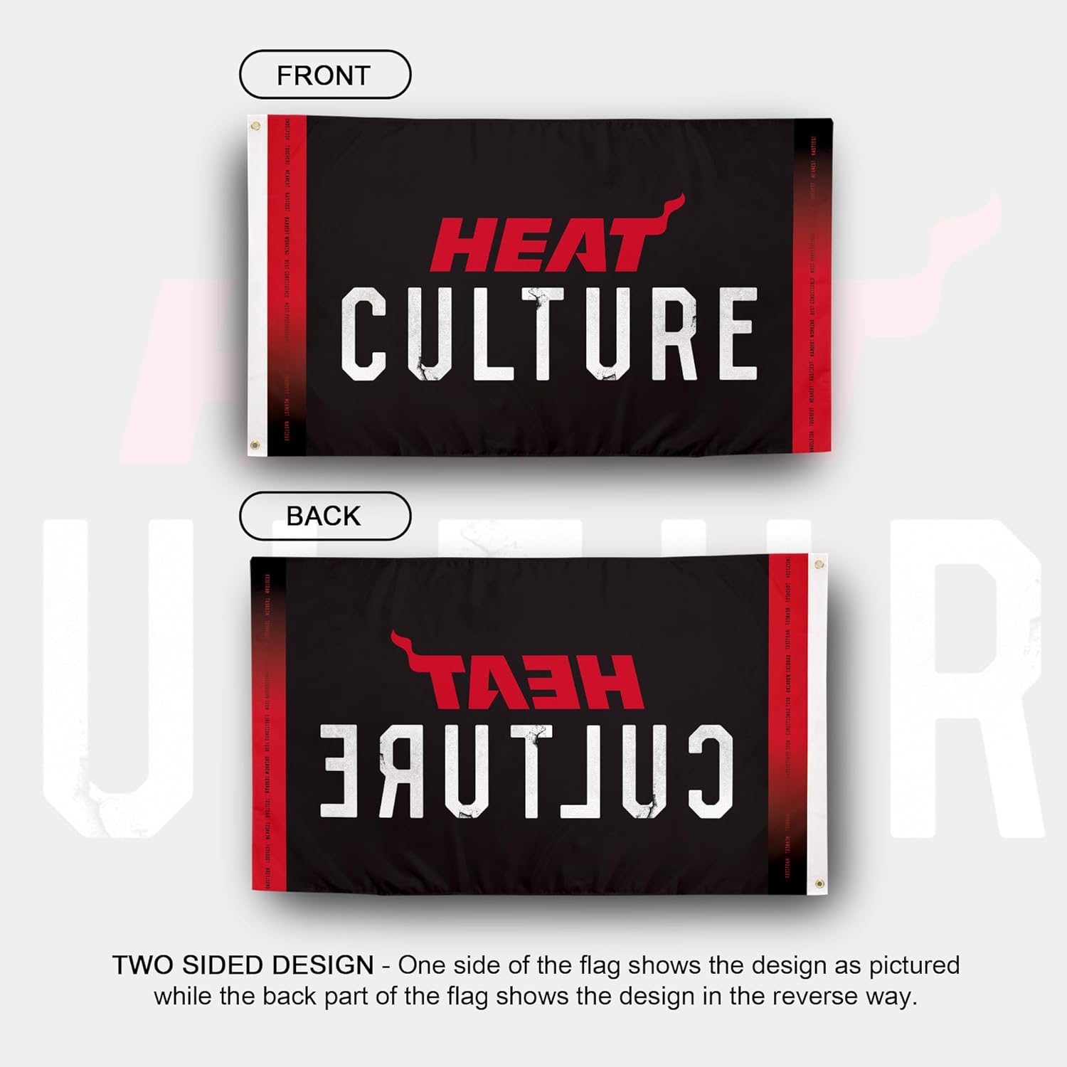 Desert Cactus Miami Heat Flag NBA 100% Polyester Indoor Outdoor 3x5 feet National Basketball Association Team Flags (Flag City Edition 2023 A)