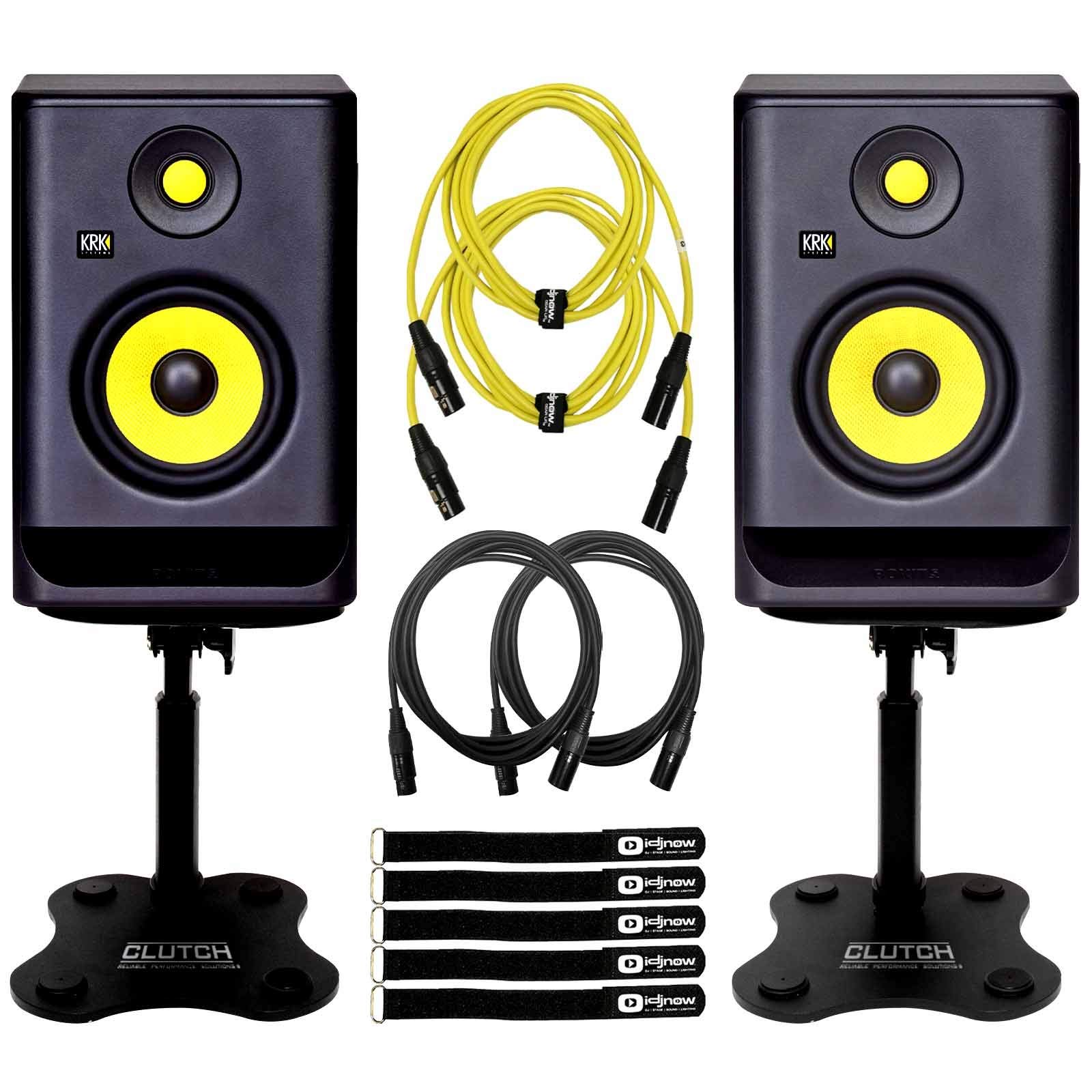 KRK Rokit RP5G4 4th Gen 5" Powered Active Studio Monitor Speakers Desktop Stands