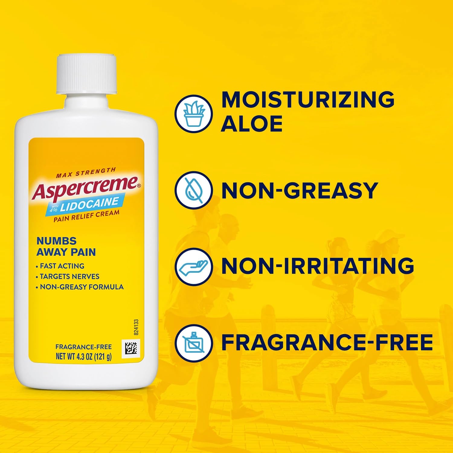 Aspercreme Lidocaine Pain Relief Cream, Moisturizing Aloe, 4.3 oz., 2-Pack — Amazon image 5
