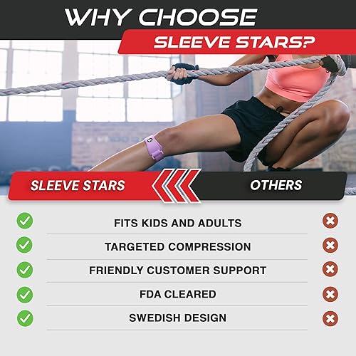 Miniatura 3 de Sleeve Stars - Correa de soporte para tendón rotuliano de marca sueca para mujeres y hombres, rodillera Osgood Schlatter eficaz para jóvenes y