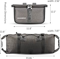 Vista 6 de ROCKBROS Bolsas de Manillar Impermeables 12L-20L Bolsas de Bikepacking Delanteras 2 Paquetes Secos para Bicicletas MTB y de Carretera Accesorios
