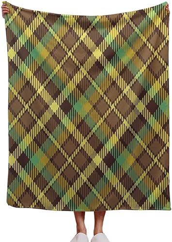 Lindas mantas marrones a cuadros para sofá, decoración acogedora de habitación de 30 x 40 pulgadas