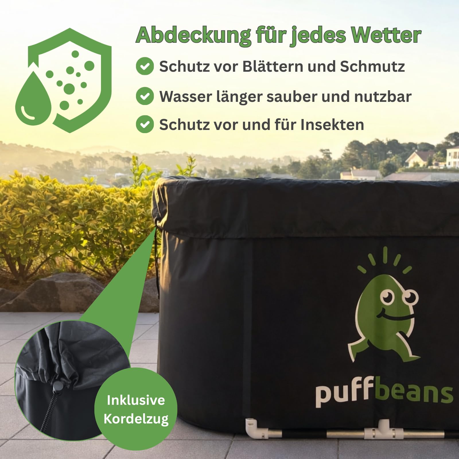 Premium Eisbad oval 120 cm – Faltbare Badewanne & Mobile Eistonne | Kältebad zur Regeneration, Erfrischung für den Sommer, Badewanne für innen & außen, 5x Isolation, Alu-Rahmen, Werkzeuglos