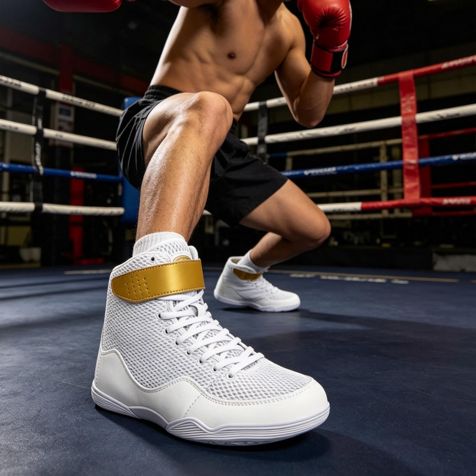 Zapatillas Boxeo Lucha para Hombre Botas De Fitness Transpirables Ligeras Y De Caña Alta para Gimnasio Y Entrenamiento De Combate