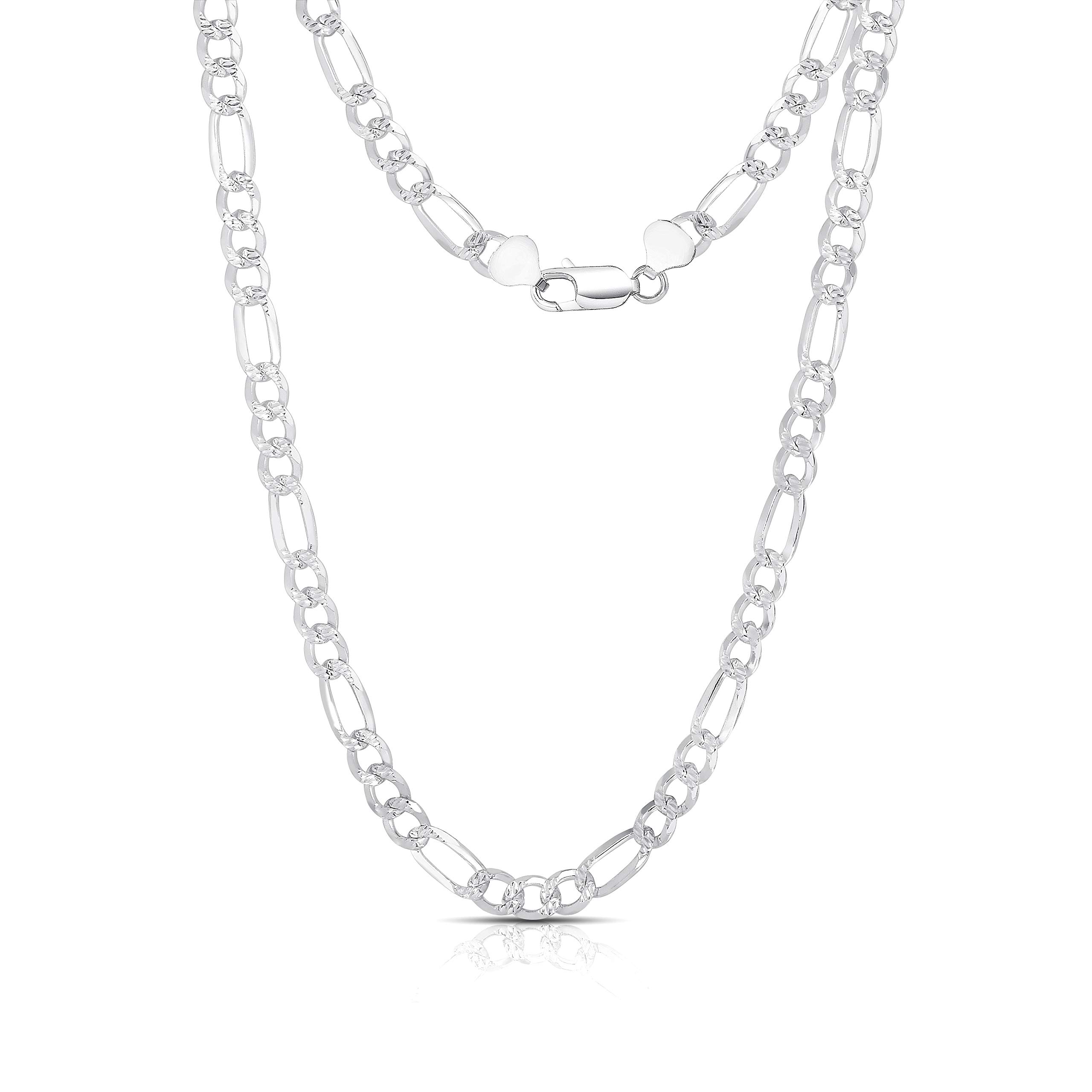 Chaîne Figaro en argent 3,0 mm à 7,5 mm pour un style quotidien
