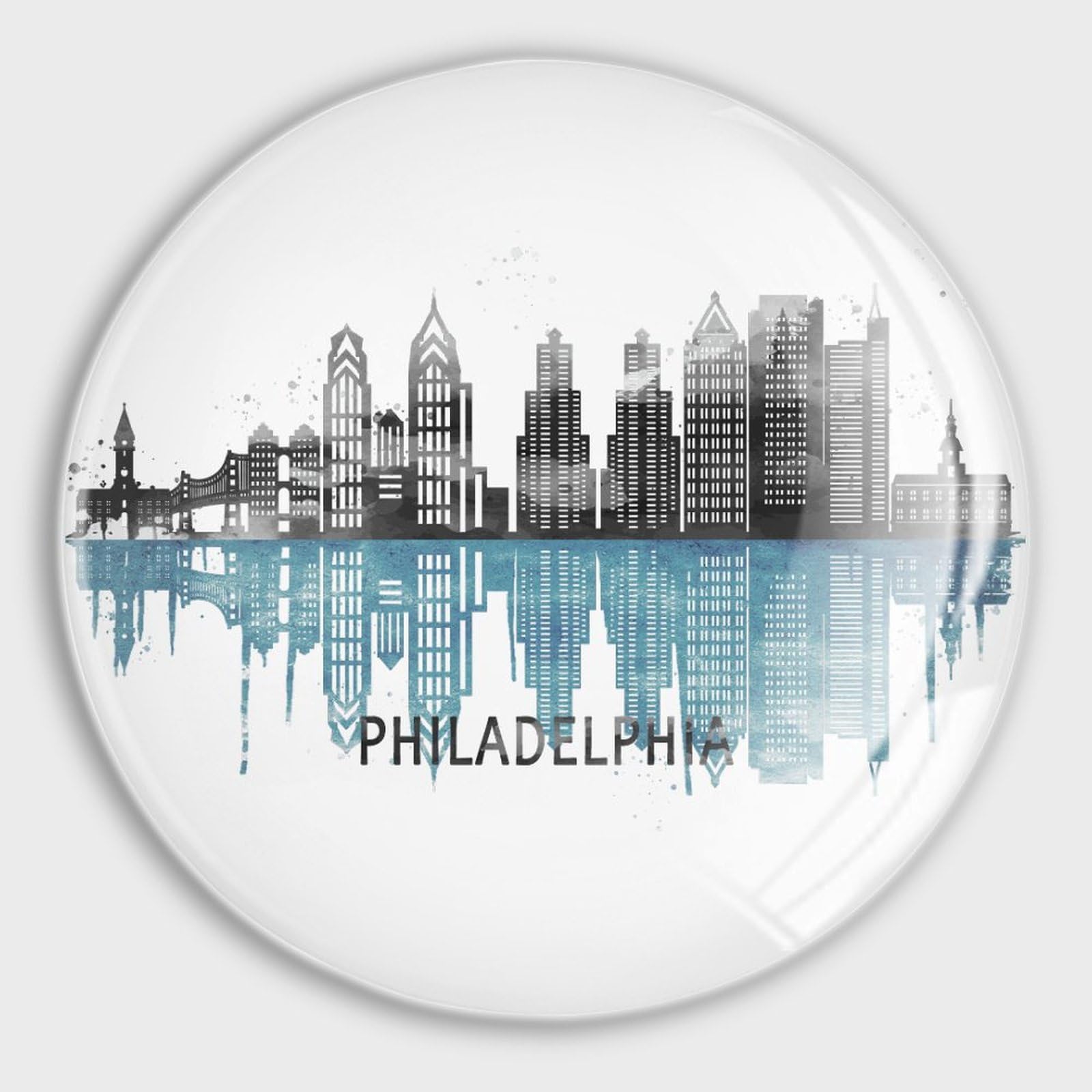 Aimant pour armoire et lave-vaisselle Philadelphie lot de 4 magnets verre anti-glisse