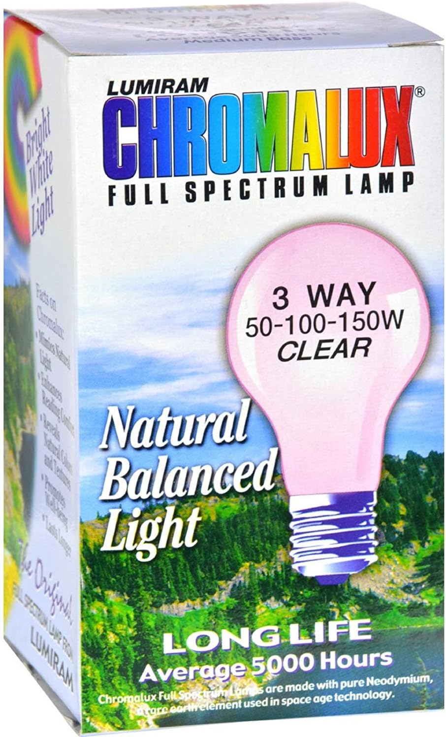 CHROMALUX LIGHT BULB,STD,CLR,3WAY, BULB