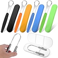 Vista 8 de Healifty Paquete de 4 raspadores de lengua con limpiador de lengua en forma de U, raspador de lengua de acero inoxidable para adultos, raspadores