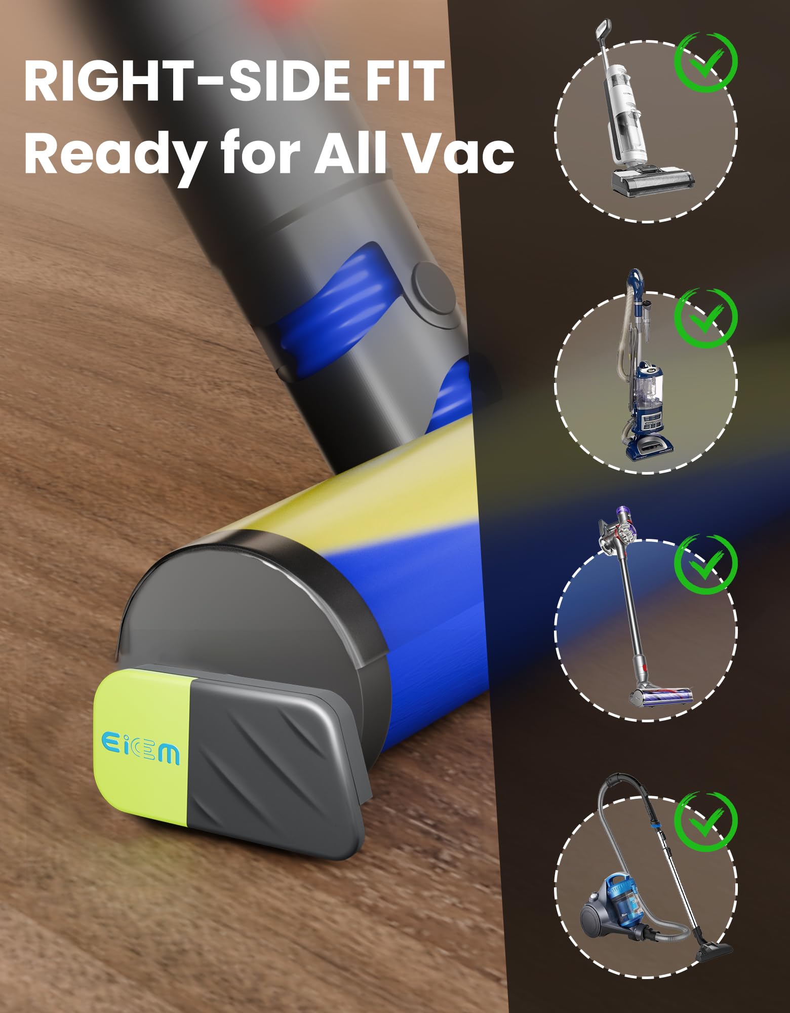 Luz verde para aspiradora que muestra todo el polvo, accesorio de luz para aspiradora que muestra todo el polvo y detecta el pelo de gato y perro, accesorios universales actualizados (recargable por