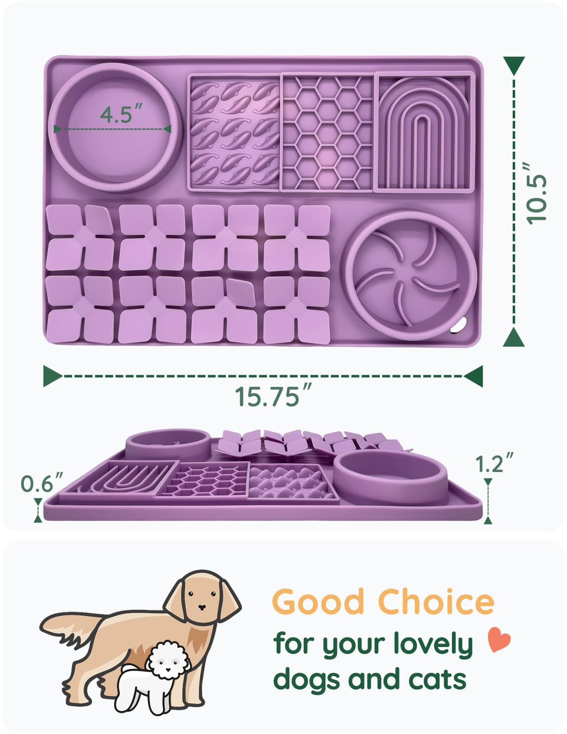 Cuenco de alimentación lenta, alfombrilla de silicona para lamer con ventosas para perros y gatos, tapete de olfato para entrenamiento de olores de mascotas, juguetes de rompecabezas para