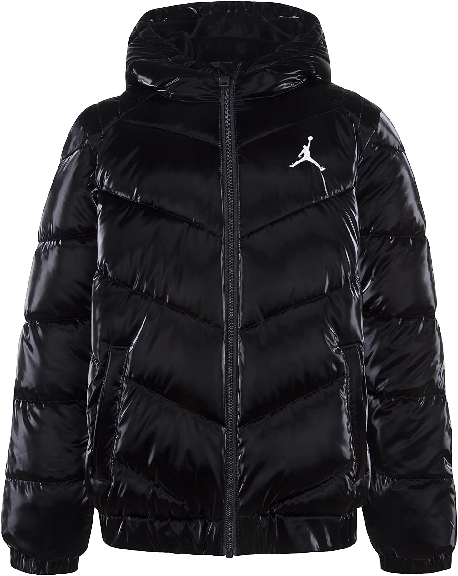 Jordan Girl's Shiny Chevron Quilting Jacket (Little Kids/Big Kids)