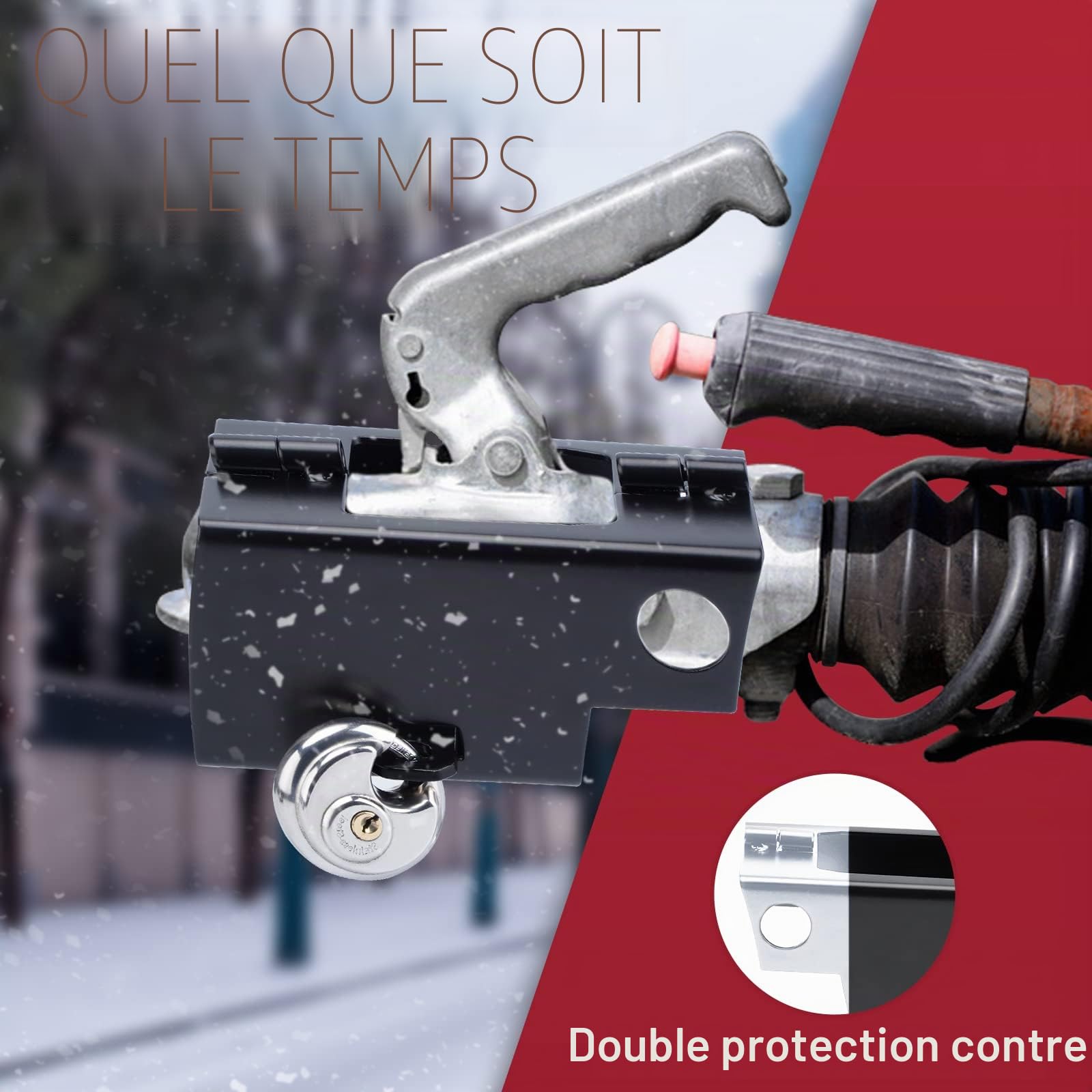 Verrouillage de la Remorque avec Cadenas, Antivol remorque attelée et non attelée, Cadenas remorque, Antivol de Remorque Haute Sécurité