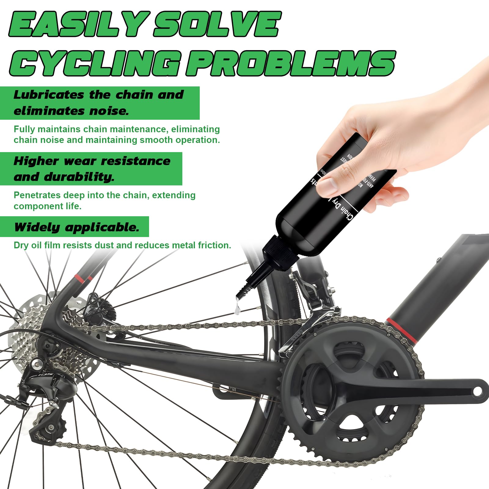 Miioto Smar do łańcucha rowerowego, olej do łańcucha rowerowego, smar do łańcucha motocyklowego, smar, zapobiega rdzewieniu, zmniejsza tarcie i zużycie łańcucha, do wszystkich rodzajów rowerów, 2 x 60