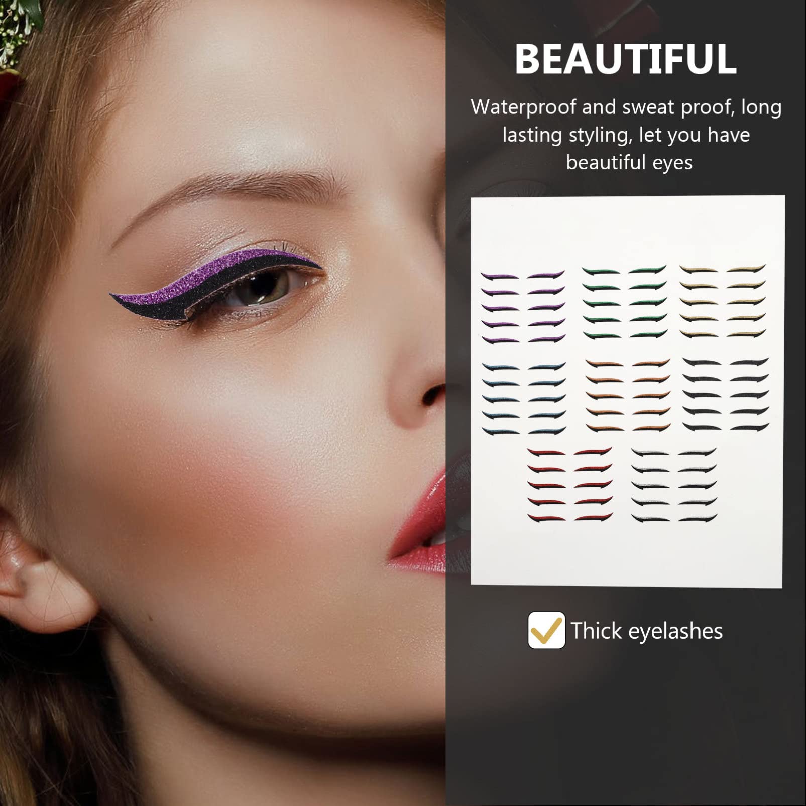 POPETPOP 160paia Eyeliner Stickers Riutilizzabili Per Doppie Palpebre Strisce Invisibili Per Trucco Occhi Facili Da Applicare e Durature Per Donne e Ragazze