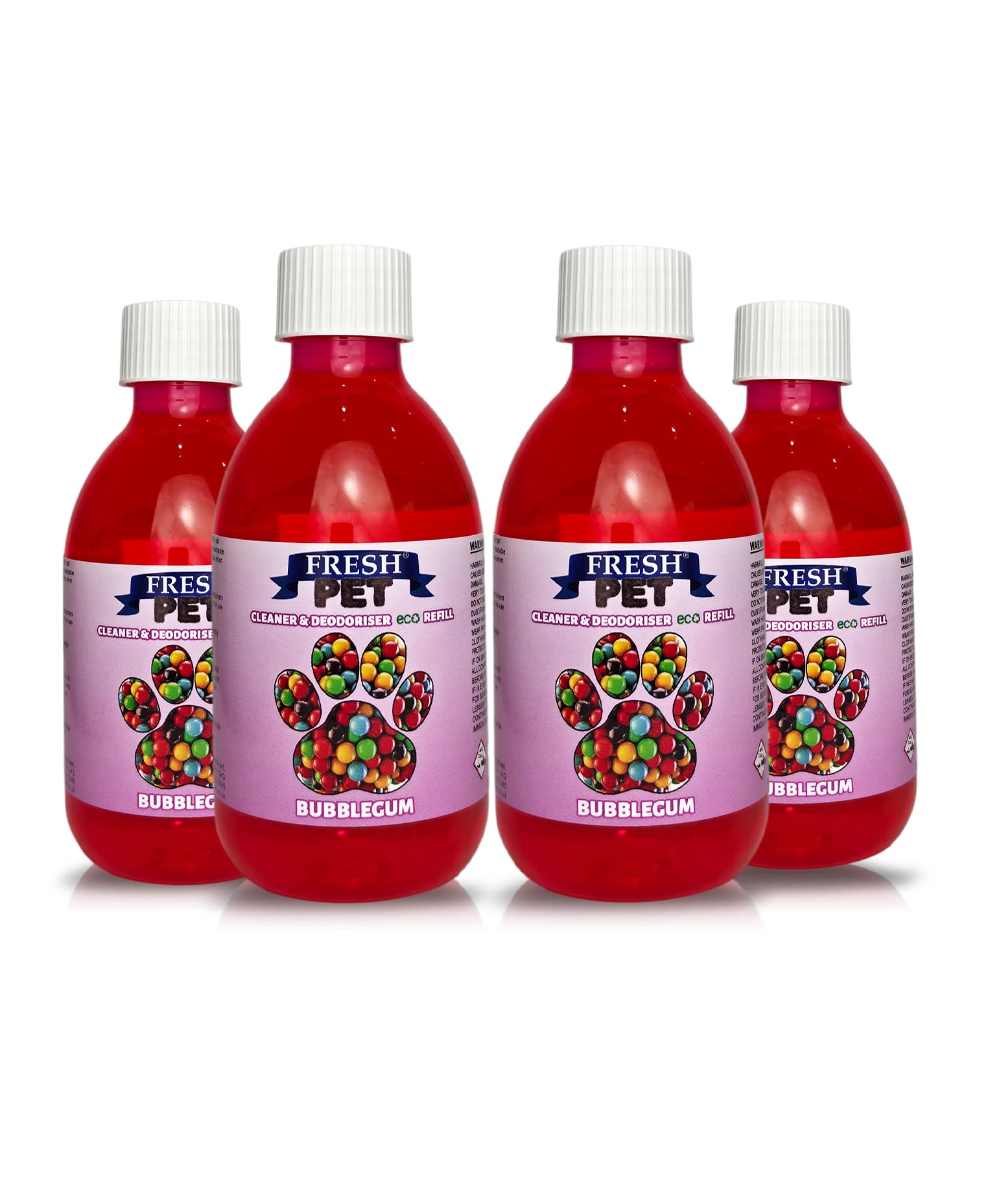 Trade Chemicals FRESH PET DISINFECTANT CLEANER PACK - ECO REFILL TO MAKE 4 X 5L (BUBBLEGUM)