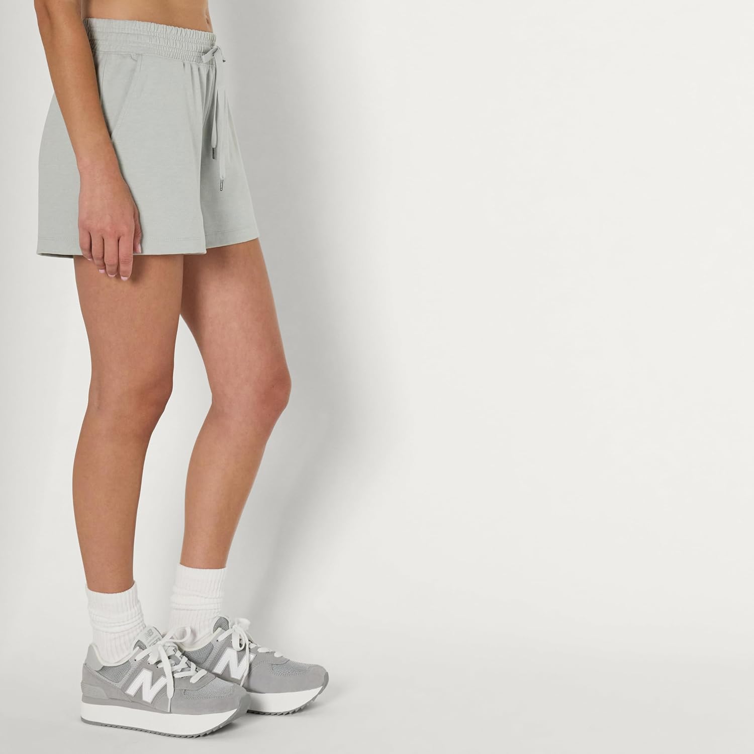 Amazon Essentials Women's Athletic Soft Performance Lightweight Stretch Workout Gym Sweat Shorts, Space Dye - Image 2