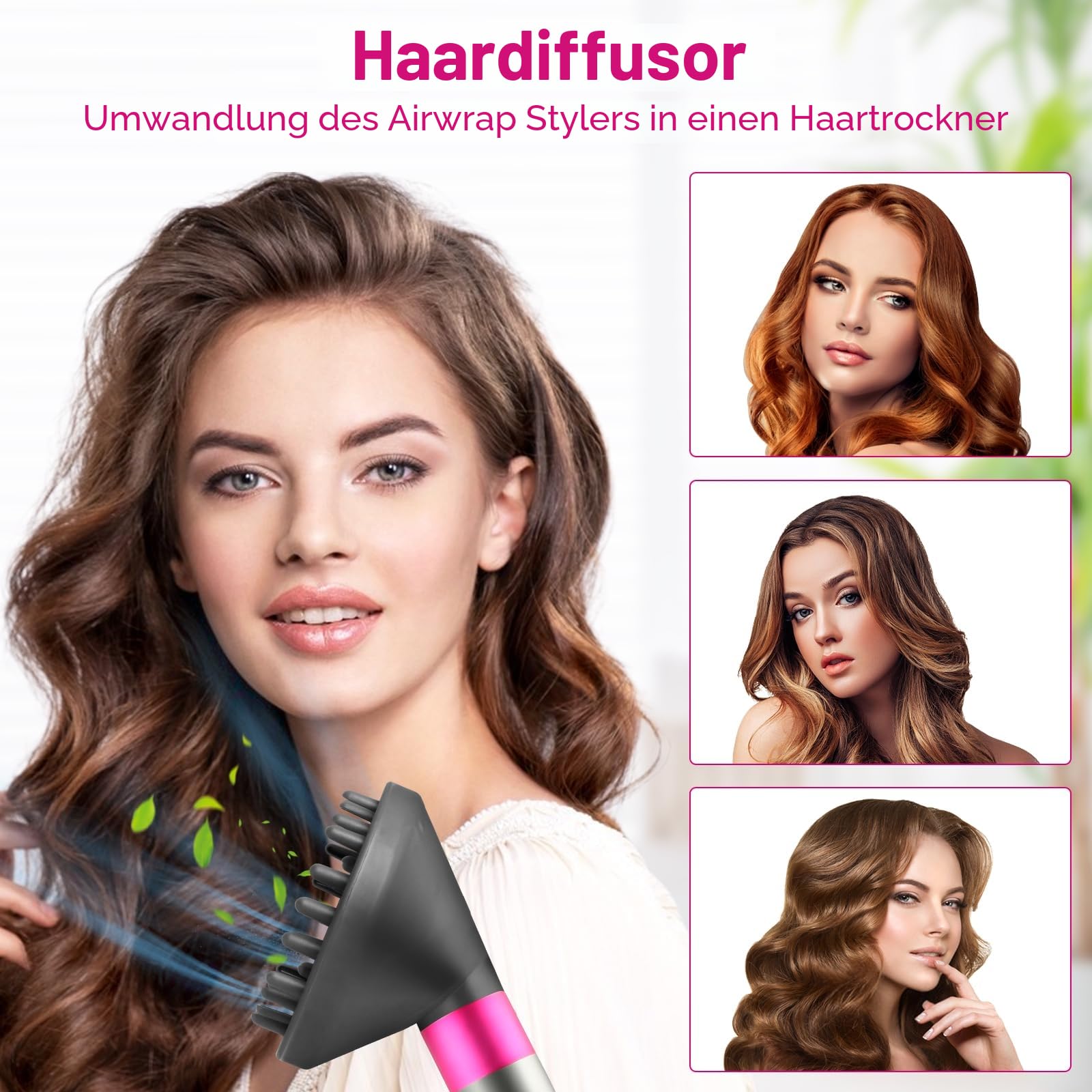 Diffusordüse für Dyson Airwrap Styler Aufsätze, Diffusordüse für Dyson Airwrap HS05 HS01, umwandelbar für Dyson Airwrap Styler in Haartrockner