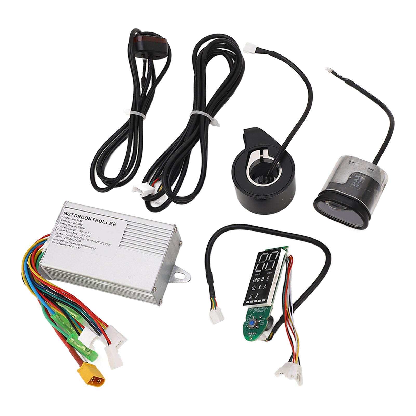 Controller 36V 350W Per Scooter Elettrico 5″ – Alloggiamento In Alluminio 116x68x32mm, Con 2 Cavi Di Apprendimento Rossi, Ricambio Compatibile