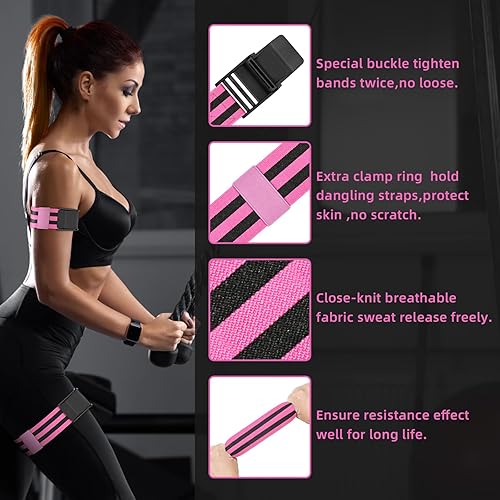 Miniatura 5 de ROSYQUARZ Booty Bands, Blood Flow Restriction Bands for WomenMen, Adjustable BFR Training Bands for Glutes & Hip Building, Occlusion Resistance