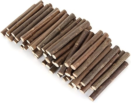 CertBuy 120 Pack Wood Log Sticks 10 CM / 4 Inch 0.8-1.2 CM in Diameter Twigs for Crafts Craft Twigs Branch Willow for DIY Crafts, School Projects Festival Decoration