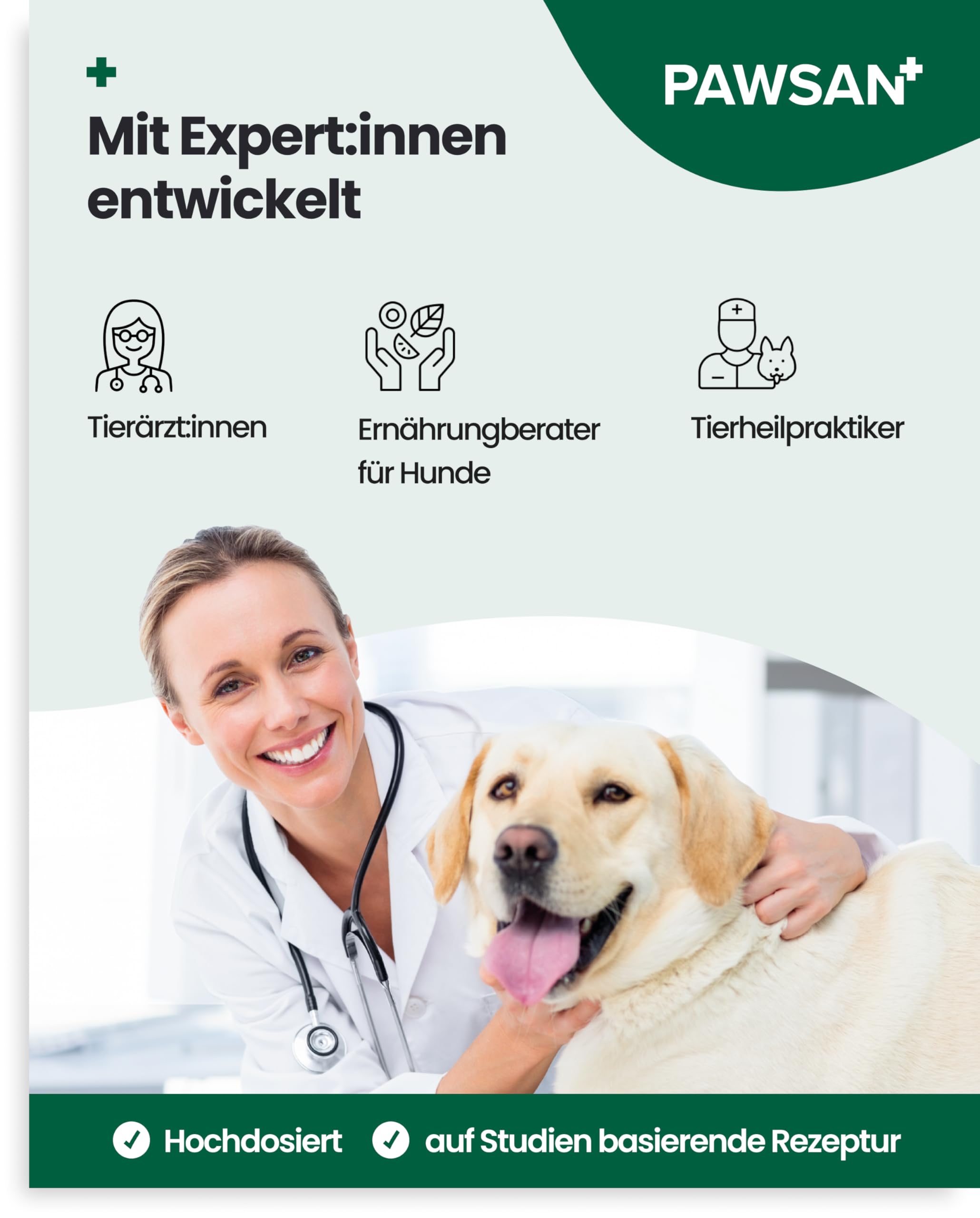 PAWSAN Darmwohl Bio Darmkur Hund – Alternative zu Probiotika – Gras und Kotfresser Drops – Sodbrennen Hund, Durchfall, Blähungen – Darmflora Aufbauen mit Präbiotika – 100 Tabletten Made in Germany