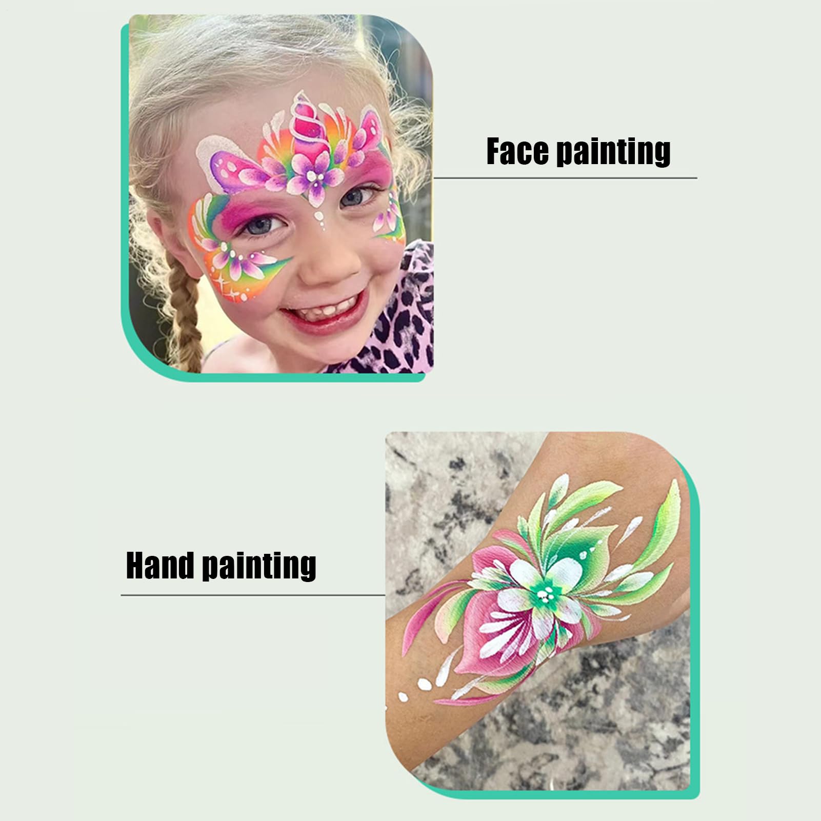 Pittura Per Il Viso Palette Di Colori Per Il Viso Lavabile | Palette da 12 Griglie Cosmetici Solubili in Acqua con Colori Vivaci per Adolescenti Studenti Bambini Adulti Cosplay Feste e