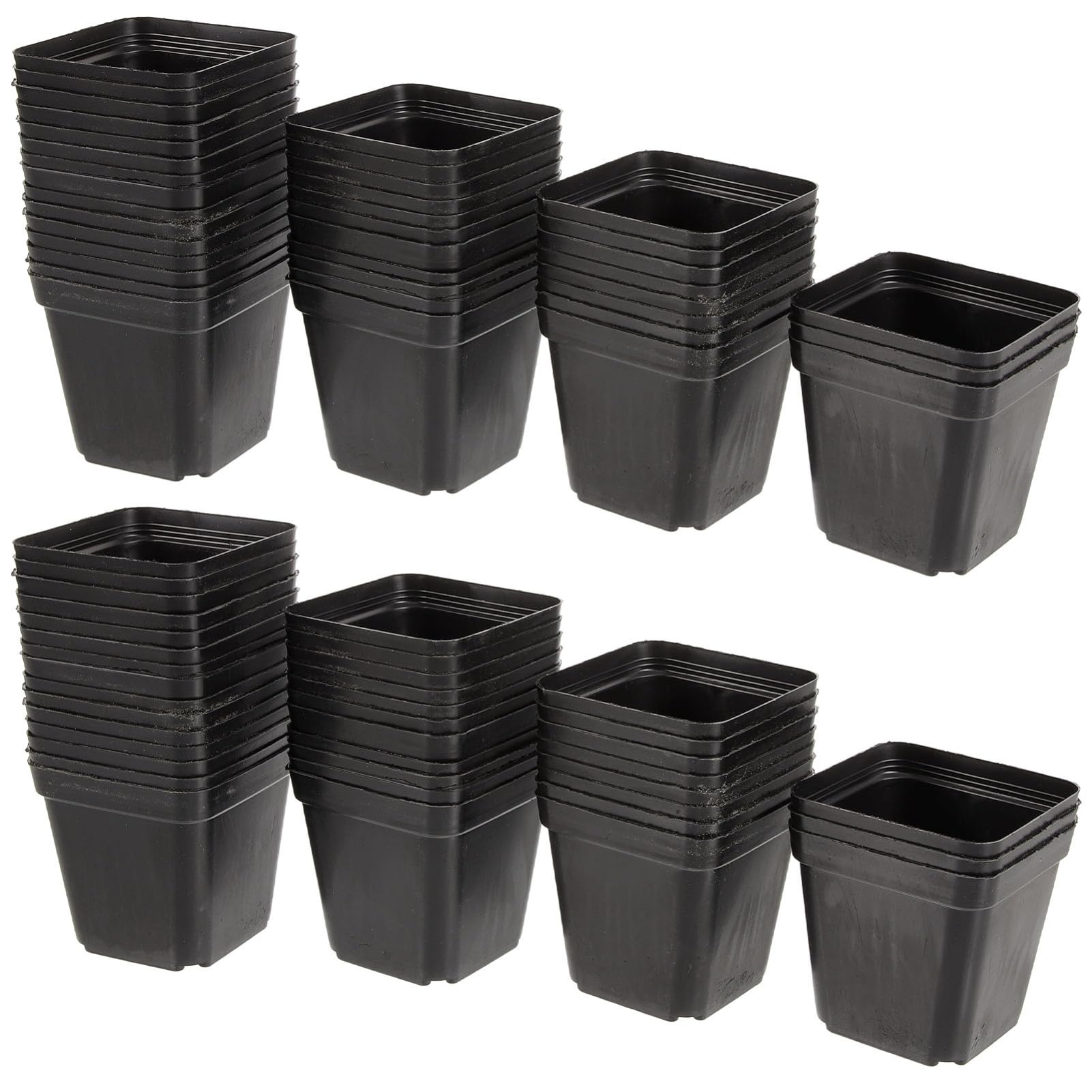 CIYODO 120Pcs Square Nursery Pots with Drainage Versatile Planting Containers for Succulents and for and Indoor Use