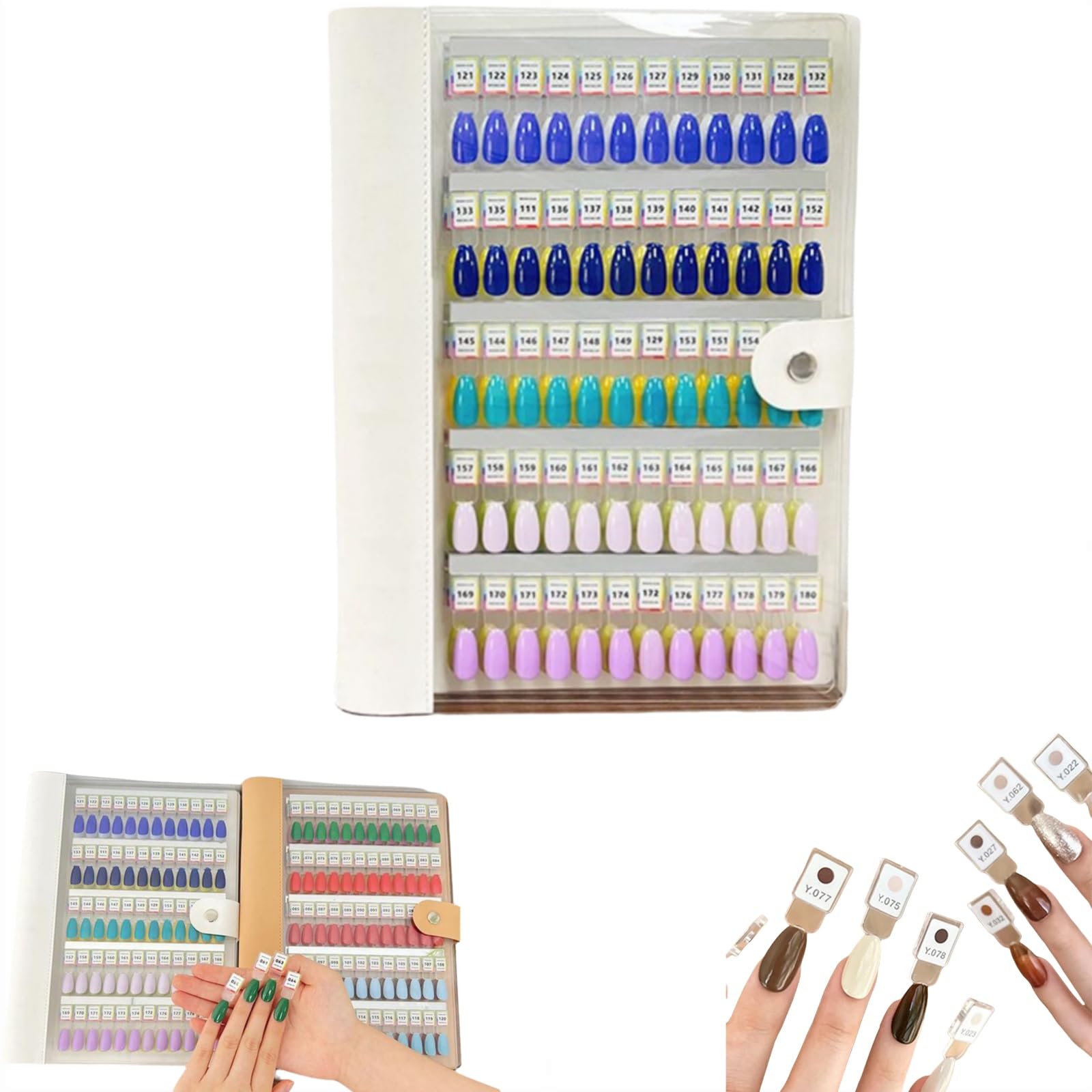 Livre d'échantillons d'ongles magnétique, 120/180/240 couleurs d'ongles, organisateur à ongles vierge magnétique, avec ongles transparents, livret d'affichage pour manucure pour salon de manucure