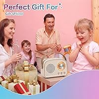 Vista 6 de Altavoz Bluetooth retro, altavoz vintage inalámbrico, altavoz Bluetooth portátil inalámbrico para exteriores, compatible con emparejamiento