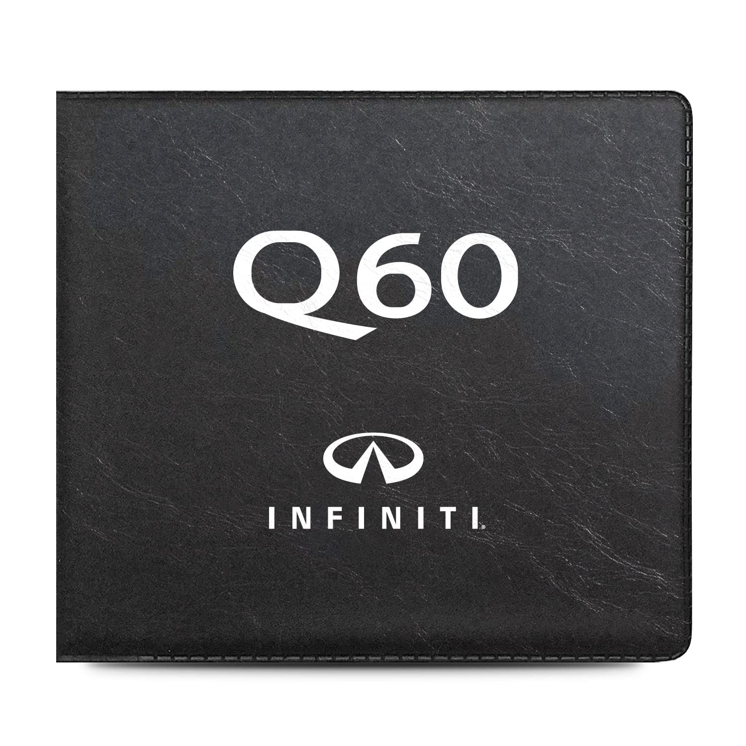 iPick Image made for Infiniti Q60 Logo Car Auto Insurance Registration Black PVC Document Card Holder Wallet