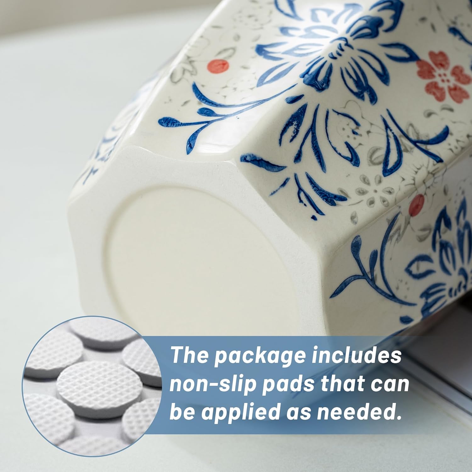 9.5 Inch Vintage Ceramic Vase, Chinoiserie Flower Vases Decorative Antique Vases for Home Decor, Rustic Blue and Pink Porcelain Vase Farmhouse Shelf Table Centerpieces Decor - Image 7