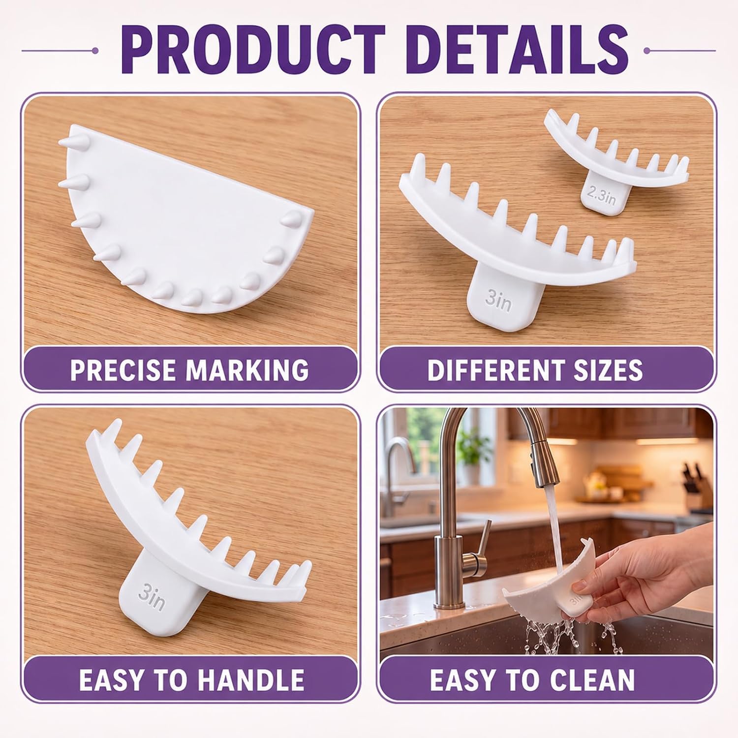 Hushee 2 Pcs Cake Arch Guide Tool Swag Marker Tool for Small Round Cakes image 4