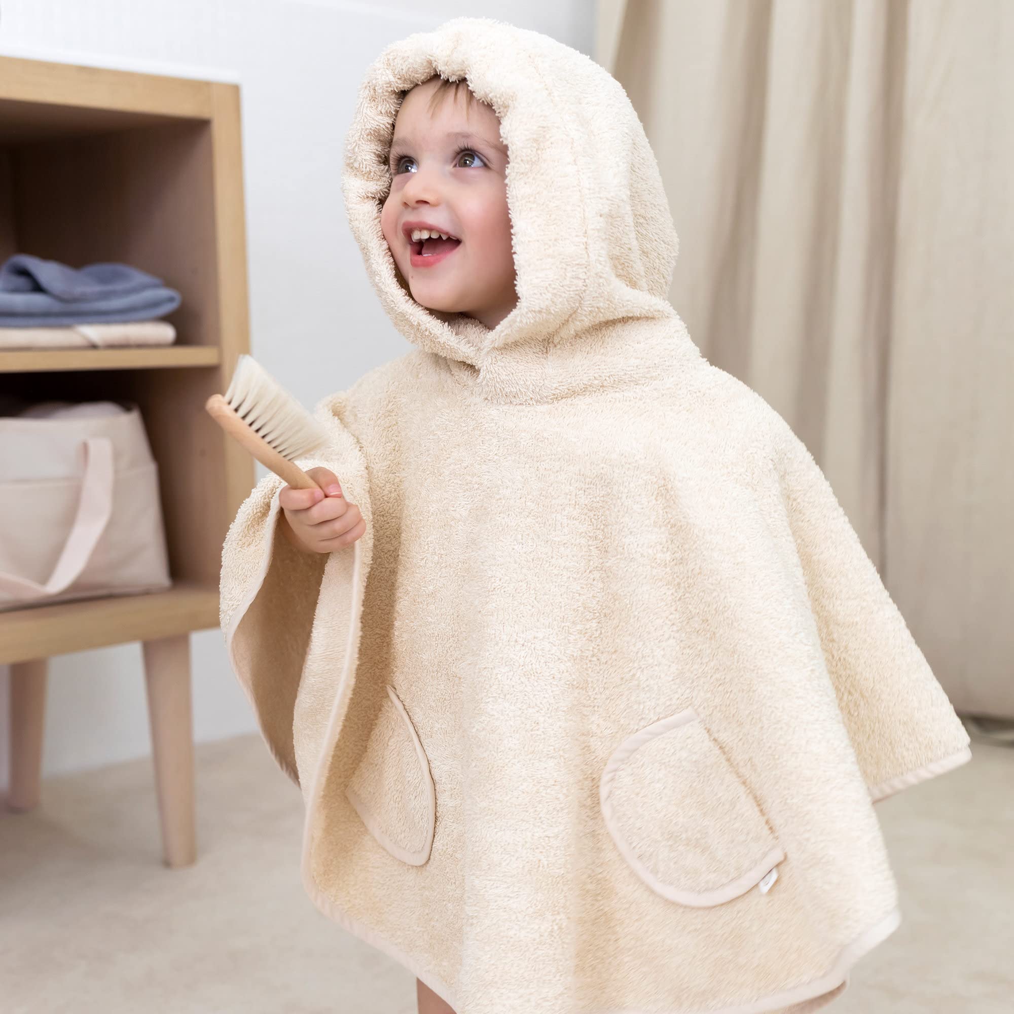 Poncho de bain Terry Crème - Bemini