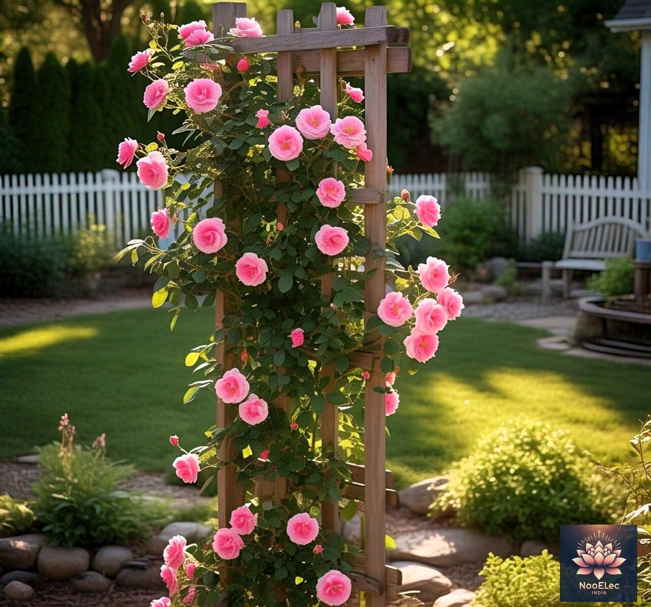 NooElec Seeds India Climbing Rose Flower Seeds, 60 Seeds Pack - Hybrid, Year-Round Blooms, Minimal Care (PINK) - Image 2 thumbnail