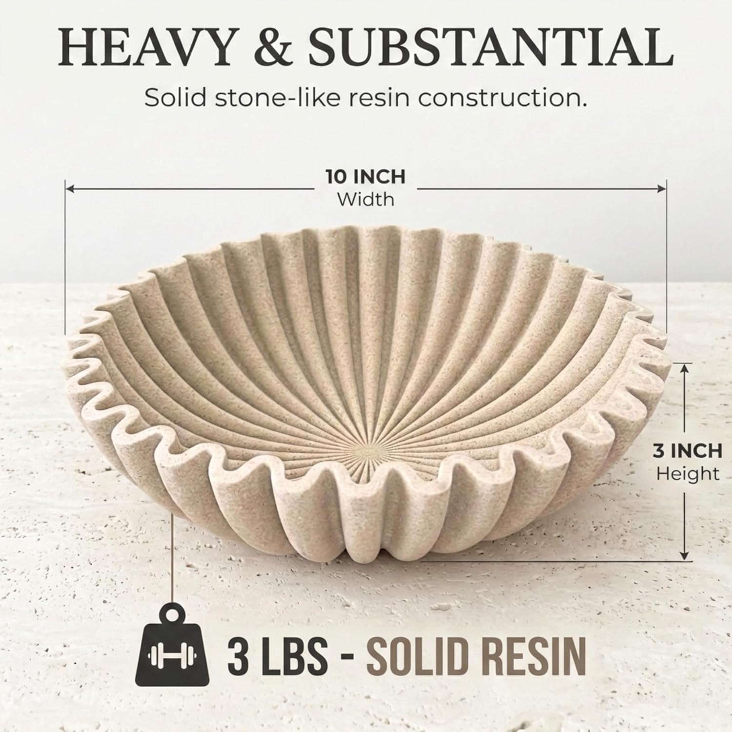 OAKOA Large Decorative Bowl for Home Decor - Purse Bowl Decor - Key Bowl for Entryway Table - Coffee Table Bowl - Organic Modern Home Decor